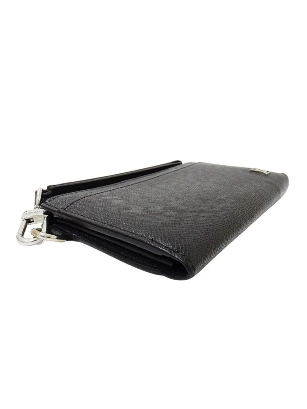 Louis Vuitton Wallet Taiga Zippy Dragonne Ardoise Black L-shaped Zipper Large